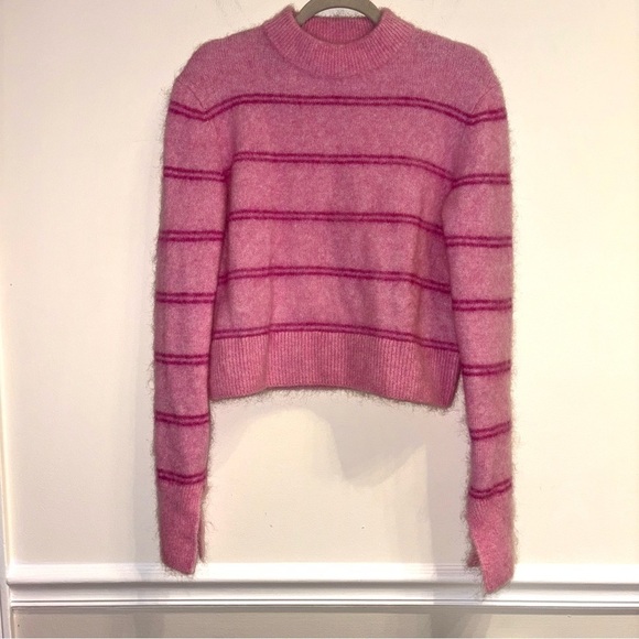 H&M Mohair-blend jumper Wool/Alpaca blend Pink Striped - Picture 4 of 7